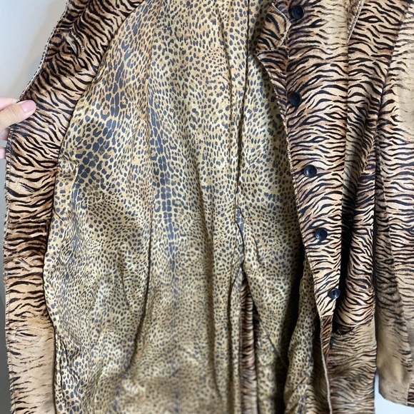 Vintage Roberto Cavalli Animal Print Leather Pony/calf Hair Y2K Coat Sz 44 M - Picture 10 of 15